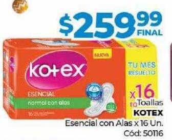 Diarco Toallas kotex esencial con alas oferta