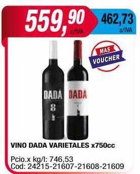 Maxiconsumo Vino dada varietales oferta