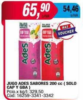 Maxiconsumo Jugo ades sabores oferta