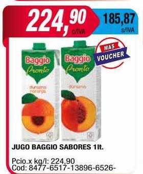 Maxiconsumo Jugo baggio sabores oferta