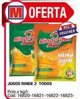 Maxiconsumo Jugos rinde 2 todos oferta