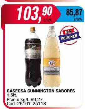 Maxiconsumo Gaseosa cunnington sabores oferta