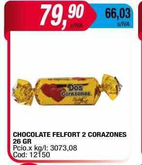 Maxiconsumo Chocolate felfort 2 corazones oferta