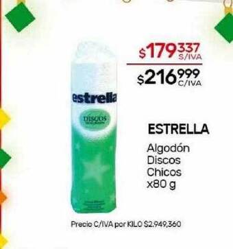 Nini Mayorista Estrella algodón discos chicos oferta