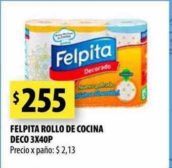 Punto Mayorista Felpita rollo de cocina deco 3x40p oferta