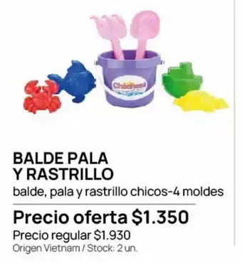 Balde pala y rastrillo
