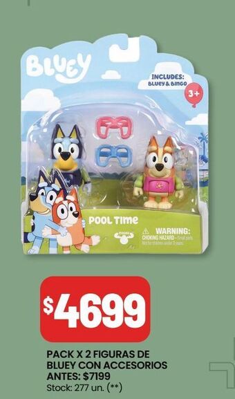 Changomas Pack x 2 figuras de bluey con accesorios oferta