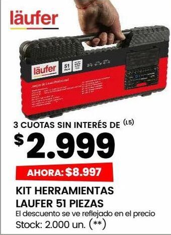 Changomas Kit herramientas laufer 51 piezas oferta
