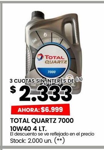 Changomas Total quartz 7000 10w40 4 lt oferta