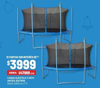 Changomas Cama elástica 3mts oferta