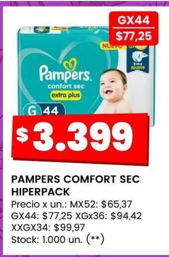 Changomas Pampers comfort sec hiperpack oferta