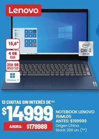 Changomas Notebook lenovo oferta