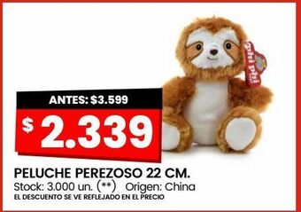 Changomas Peluche perezoso 22 cm oferta