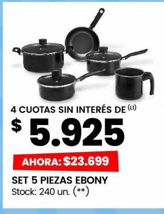 Changomas Set 5 piezas ebony oferta