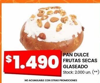 Changomas Pan dulce frutas secas glaseado oferta