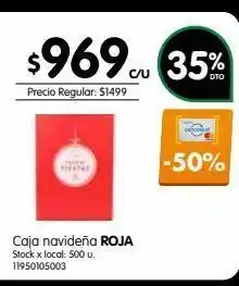 Jumbo Cajas navideñas roja oferta