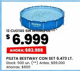 Changomas Pileta bestway con set 6.473 lt oferta