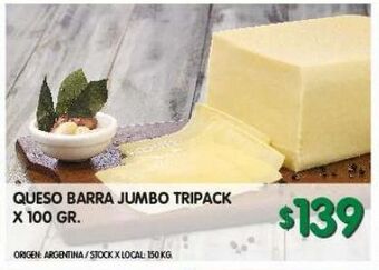 Jumbo Queso barra jumbo tripack 100g oferta