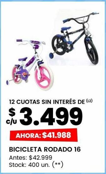 Changomas Bicicleta rodado 16 oferta