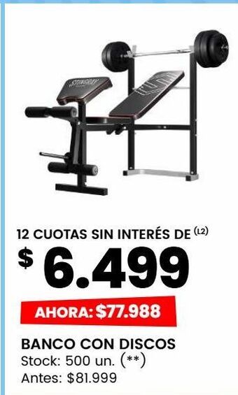 Changomas Banco con discos oferta