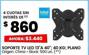 Changomas Soporte tv led 13"a 40" 40 kg plano oferta