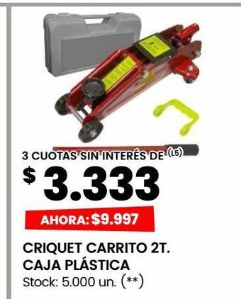 Changomas Criquet carrito 2t. caja plástica oferta