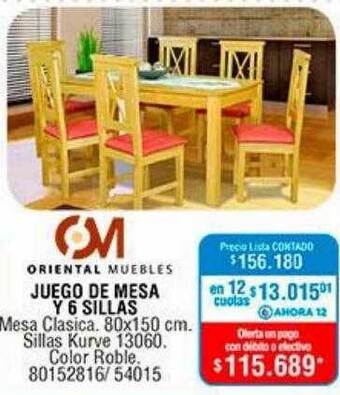 Perozzi Juego de mesa y 6 sillas oferta