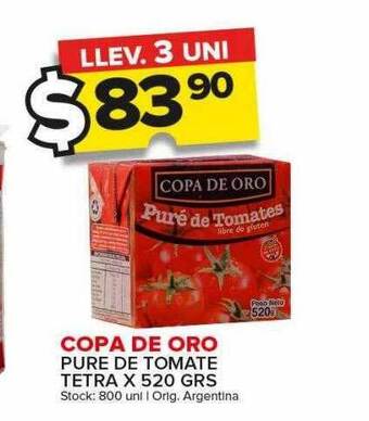Carrefour Maxi Copa de oro pure de tomate tetra oferta