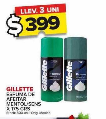 Carrefour Maxi Gillette espuma de afeitar mentol-sens oferta