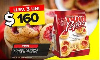 Carrefour Maxi Trio galletitas pepas bolsa oferta