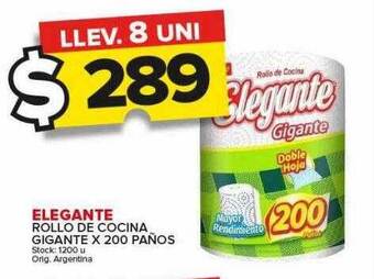 Carrefour Maxi Elegante rollo de cocina gigante x 200 paños oferta