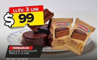 Carrefour Maxi Terrabusi alfajor chocolate triple oferta