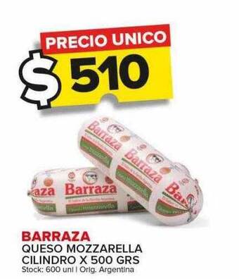Carrefour Maxi Barraza queso mozzarella cilindro oferta