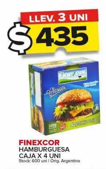 Carrefour Maxi Finexcor hamburguesa caja x 4 uni oferta