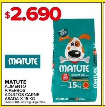 Carrefour Maxi Matute alimento p-perros adultos carne asada oferta