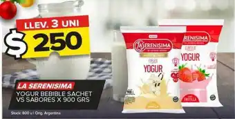 Carrefour Maxi La serenissima yogur bebible sachet vs sabores oferta