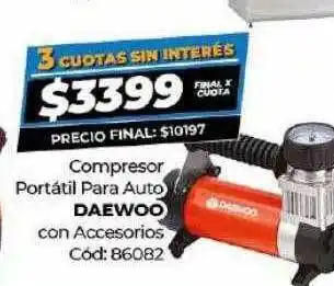 Diarco Compresor portátil para auto daewoo con accesorios oferta