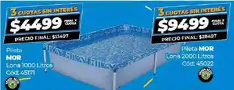 Diarco Pileta mor lona 1000 litros pileta mor lona 2000 litros oferta