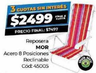 Diarco Reposera mor acero 8 posiciones reclinable oferta