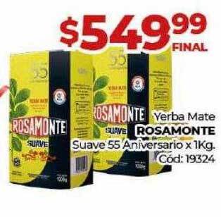 Diarco Yerba mate rosamonte suave 55 aniversario oferta