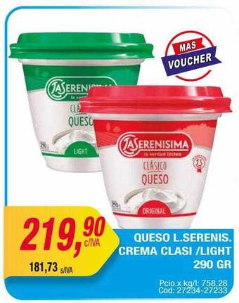 Maxiconsumo Queso l. serenis. crema clasi light oferta