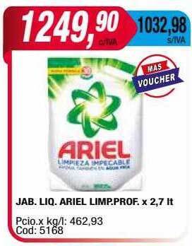 Maxiconsumo Jab. liq. ariel limp. prof oferta