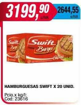 Maxiconsumo Hamburguesas swift oferta
