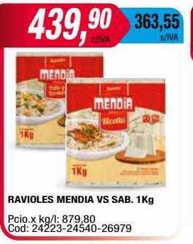 Maxiconsumo Ravioles mendia vs sab. oferta
