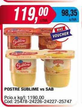 Maxiconsumo Postre sublime vs sab oferta