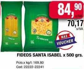Maxiconsumo Fideos santa isabel oferta