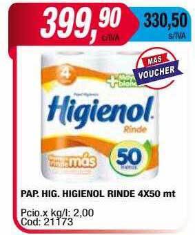 Maxiconsumo Pap. hig. higienol rinde oferta