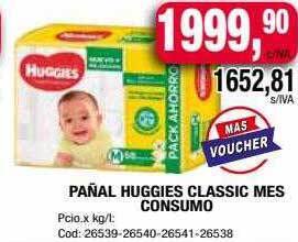 Maxiconsumo Pañal huggies classic mes consumo oferta