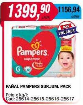 Maxiconsumo Pañal pampers sup. jum. pack oferta