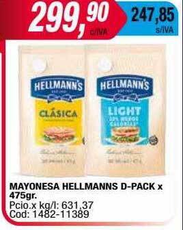 Maxiconsumo Mayonesa hellmanns d-pack oferta